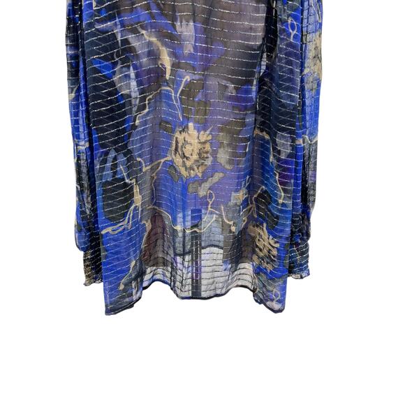 Anthropologie Bl-nk London Senta Top Floral Print Sequin Sheer Plus Size 1X - Picture 12 of 16